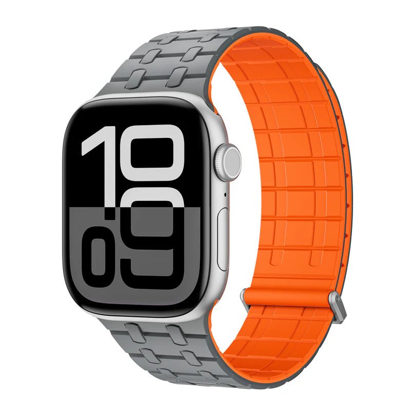 AP Black - Orange Magnetic Silicone Band For Apple Watch