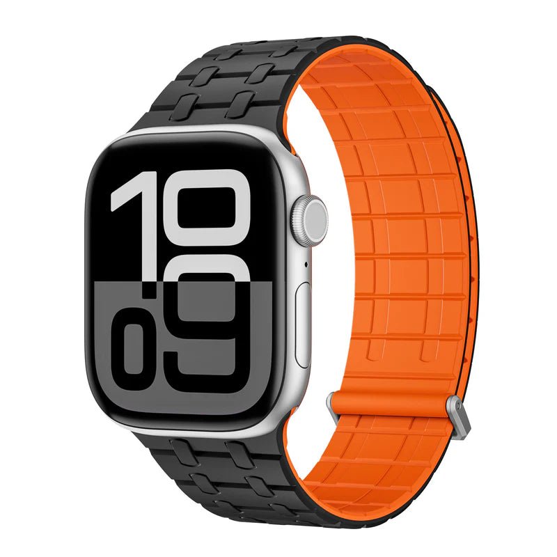 AP Black - Orange Magnetic Silicone Band For Apple Watch