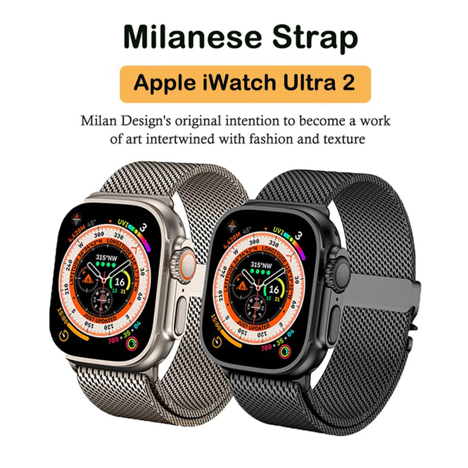 Black Luxury Titanium Milanese Loop By Regale Concept Compatible For Apple Watch