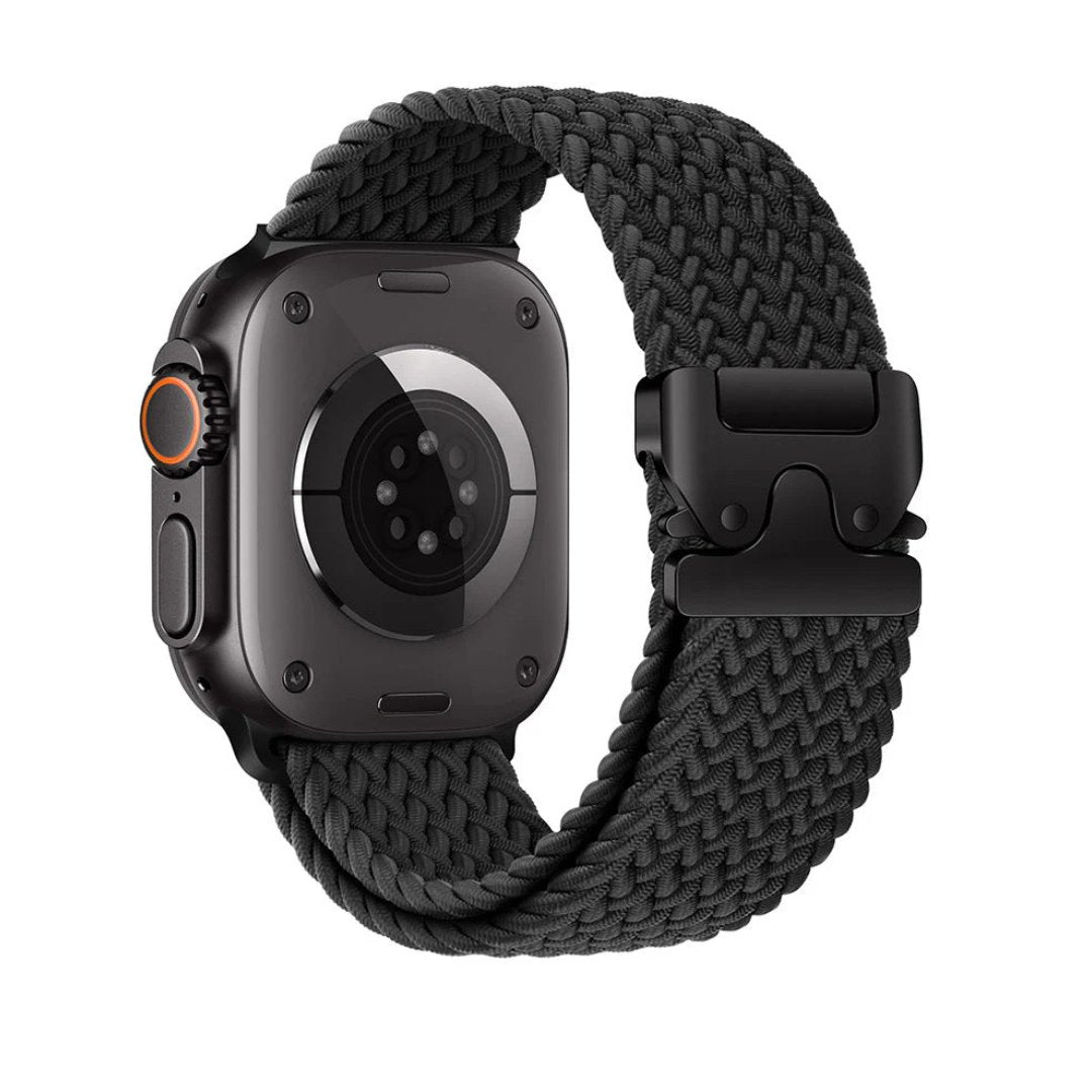 Black Nylon Braided Band For Apple Watch by Regale Concept