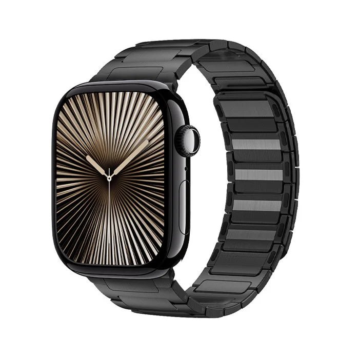 Black Premium Stylish Metal Stainless Steel Link Bracelet By Regale Concept For iWatch Ultra