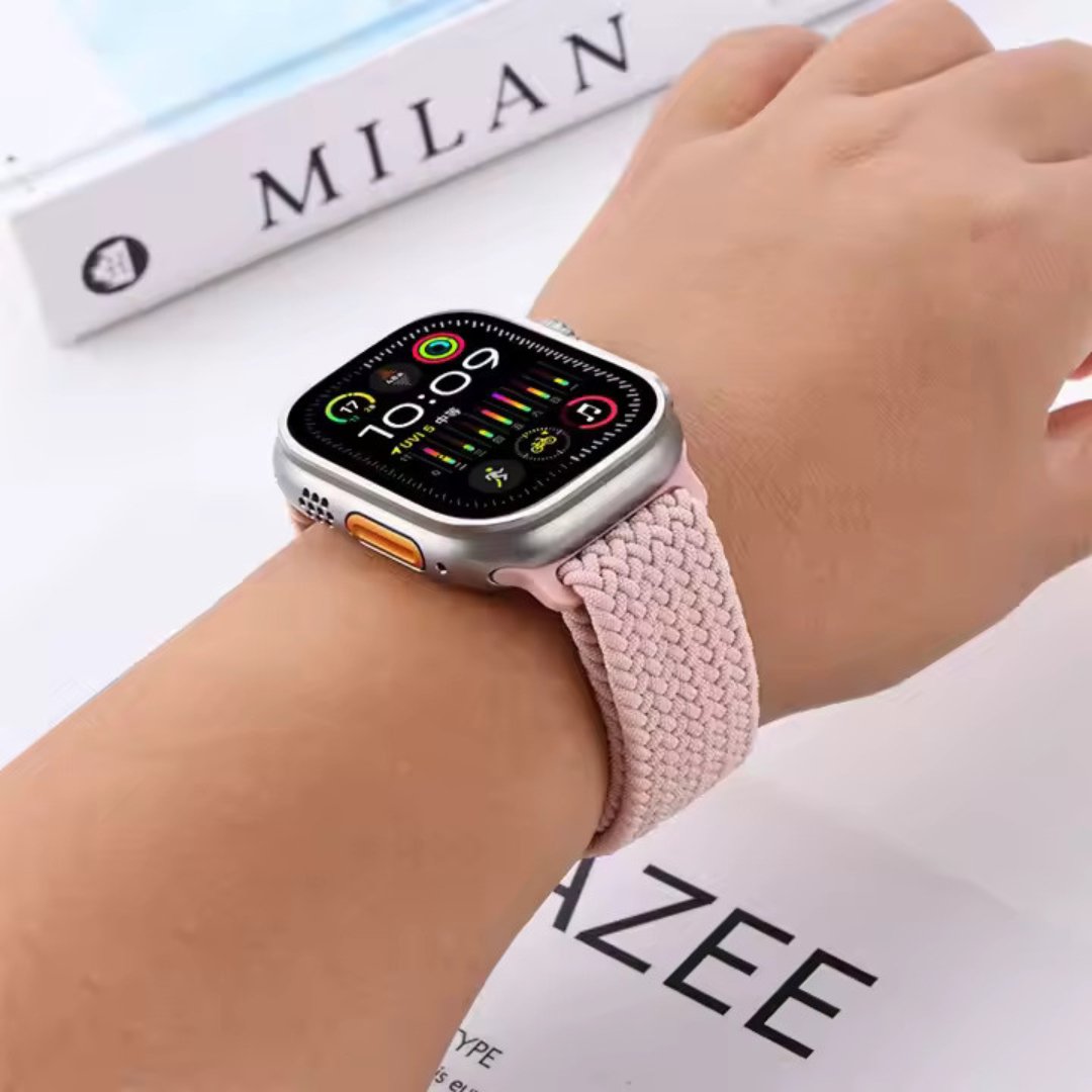 Light Pink Braided Band For Apple Watch by Regale Concept