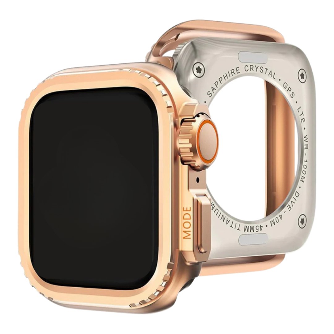 Rose Gold Luxury Change To Ultra Metal Case By Regele Concept Compatible For Apple Watch