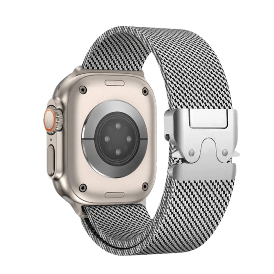 Silver Luxury Titanium Milanese Loop By Regale Concept Compatible For Apple Watch