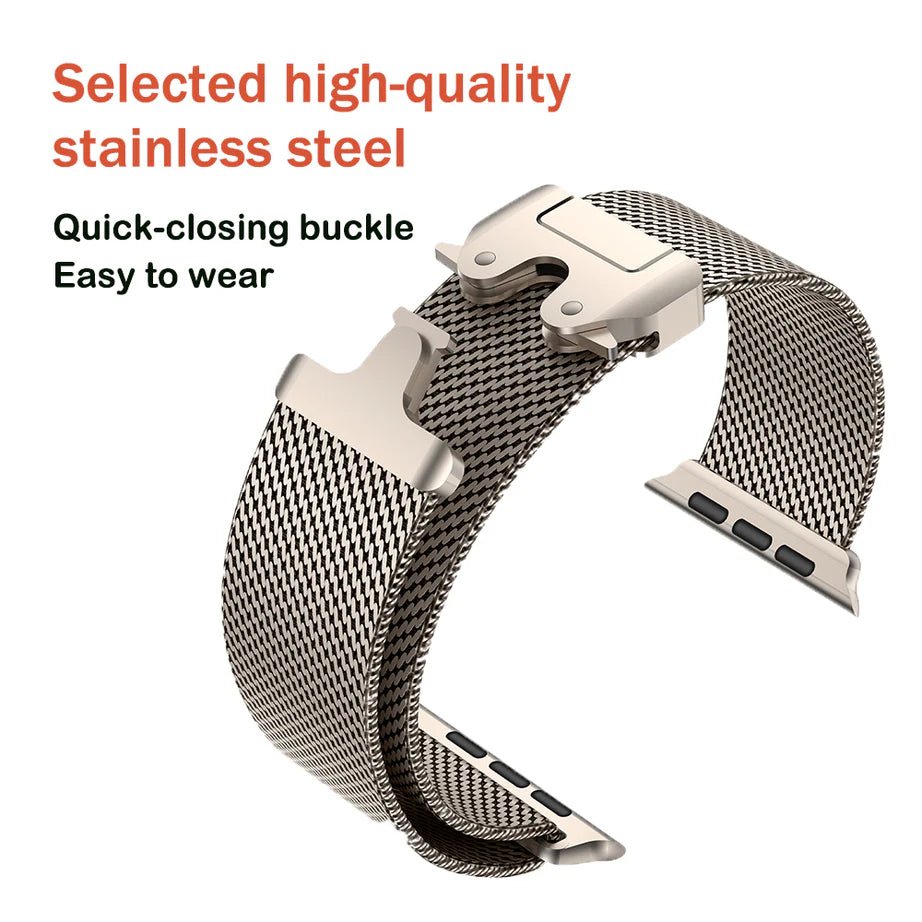 Silver Luxury Titanium Milanese Loop By Regale Concept Compatible For Apple Watch